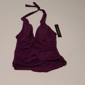 Size 6 NWT LA Blanca purple padded swim top.